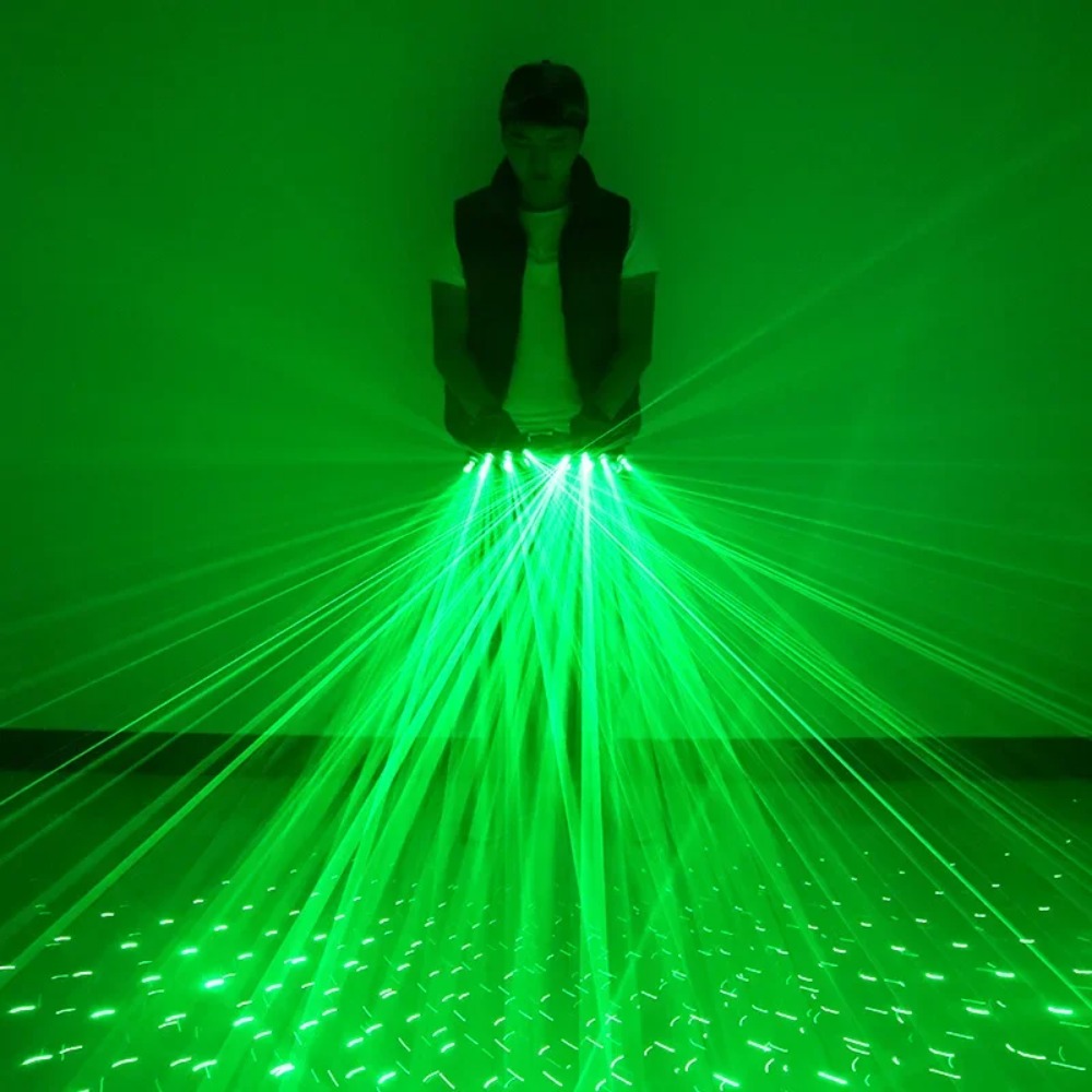 Led Gloves Music - Guantes láser verdes, vestido con Flash